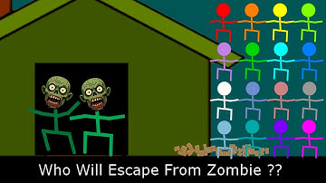 Escape the ZOMBIES or DIE! 🧟 Survival Stickman Race in Algodoo
