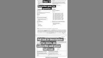 collection of number ques using recursion #class12 #isc #computer #studywithme #term2exam #boards
