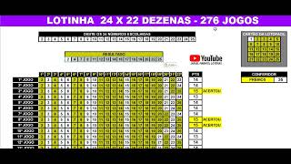 PLANILHA LOTINHA 24 POR 22 DEZENAS 276 JOGOS