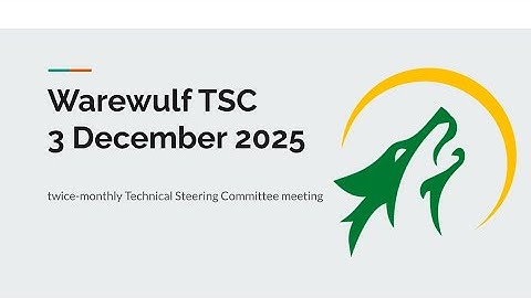 Warewulf TSC | 3 December 2025