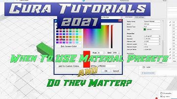 Cura Settings -   When To Use Materials instead of Profile Settings