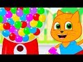 Cats Family in English - Gumball Machine Cartoon for Kids