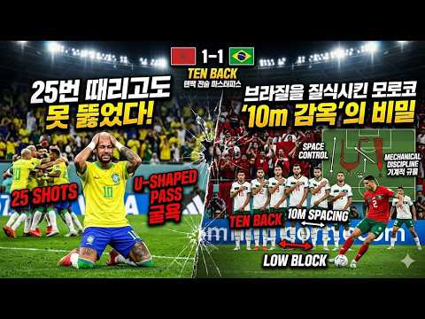 1-1 무승부라는 결과 뒤에 숨겨진 모로코 텐백 전술의 완벽한 공간 통제와 브라질의 붕괴 과정