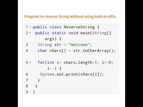 Program to reverse String without using built-in APIs @javasip-official
