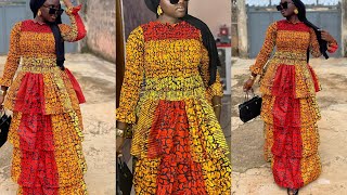 How to easily Cut and Sew 4 layered smoky gown with smoked sleeves!
