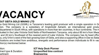 Kazi Mgodi wa Madini Geita - Geita Gold Mining