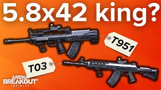 T951 vs T03 β Best 5.8Γ42 Gun Full Comparison & Testing | Arena Breakout Infinite