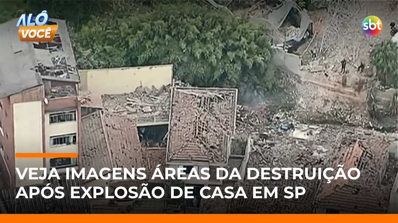 SP: Imagens aéreas após explosão em casa com fogos de artifício revela dimensão dos danos |#SBTManha