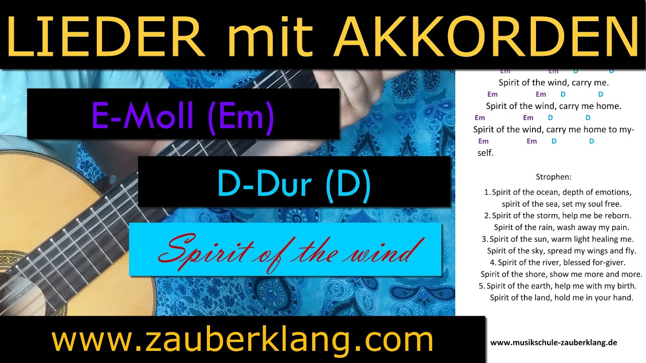 Lieder Mit 2 Akkorden Gitarre Deutsch Einfache Lieder für Gitarre- Lieder mit 2 Akkorden- Em und D - SPIRIT