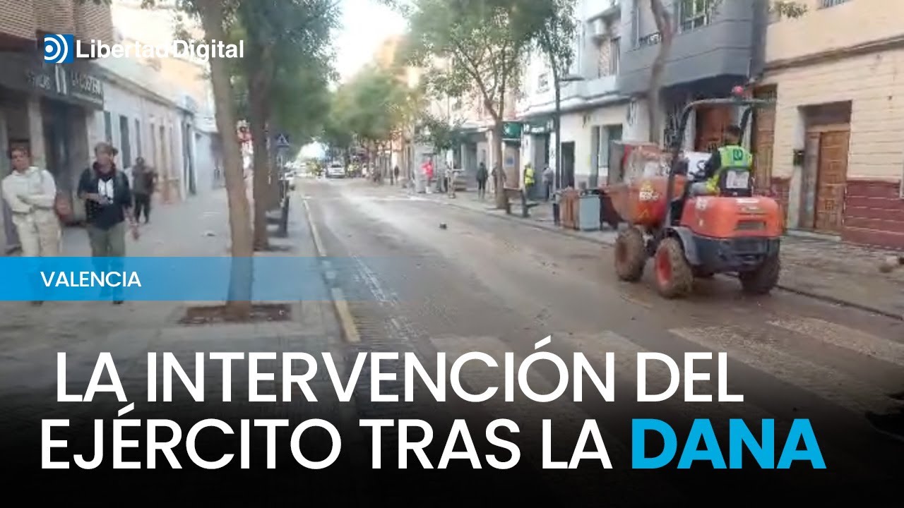 La calle de Albal transforma su imagen con la intervención del ejército tras la DANA