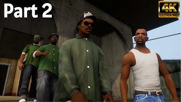 GTA San Definitive Edition Gameplay Walkthrough - Part 2 (No Commentary) [4K60FPS PC]