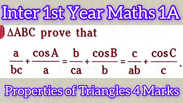 Inter 1st Year Maths 1A Properties of Triangles in telugu@maths naresh eclass