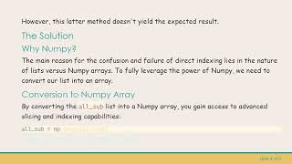 Simplifying Numpy Access: One-Liner Array Extraction from Lists