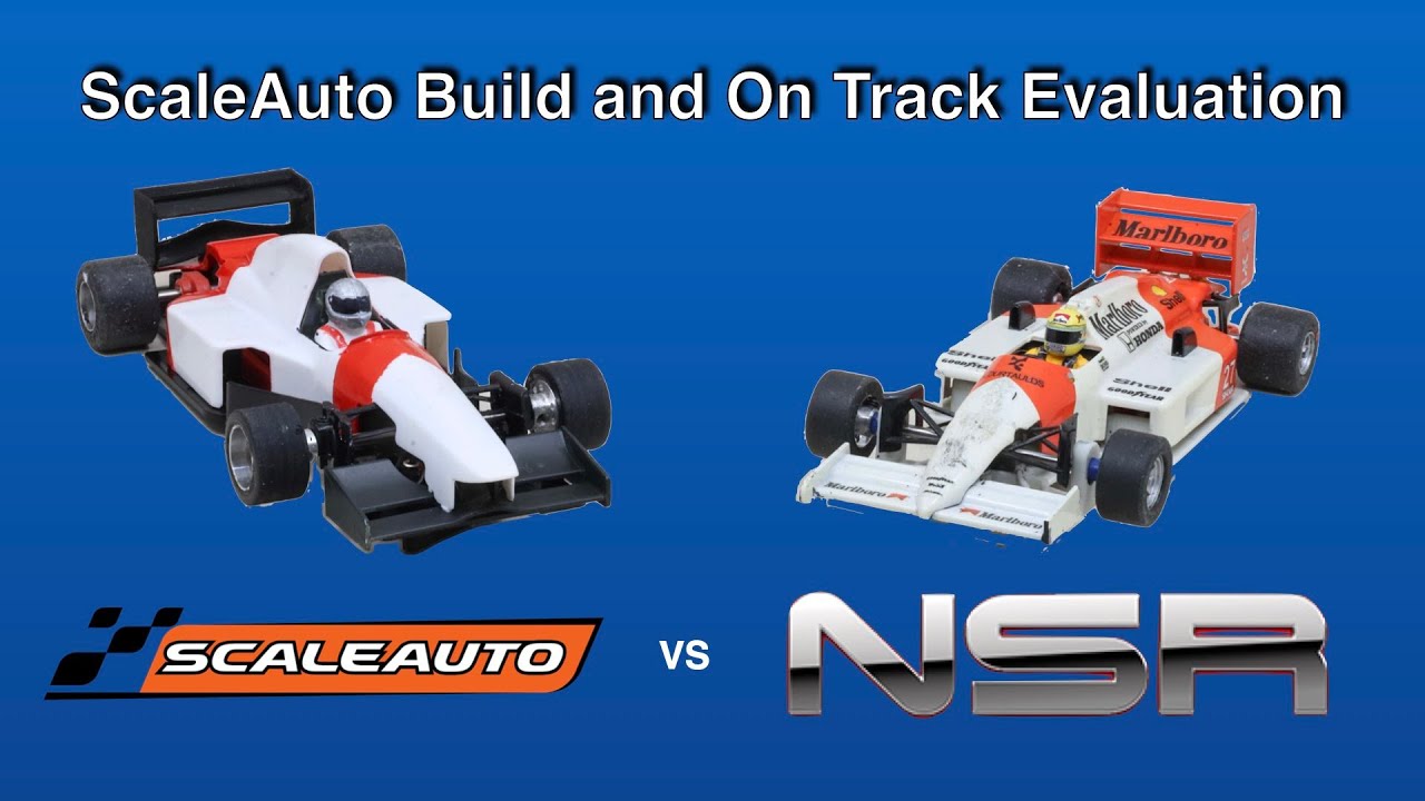 Comparing the ScaleAuto and NSR F1 1/32 scale slot cars - YouTube