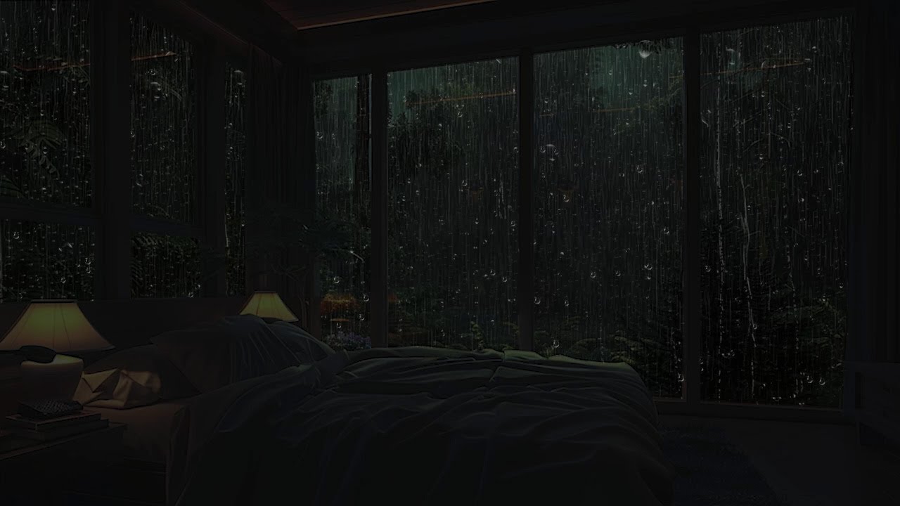 Rain Thunderstorm | Gentle Rain & Lush Forest: Relaxing Window For Deep Sleep
