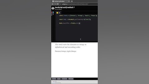 JavaScript sort() method