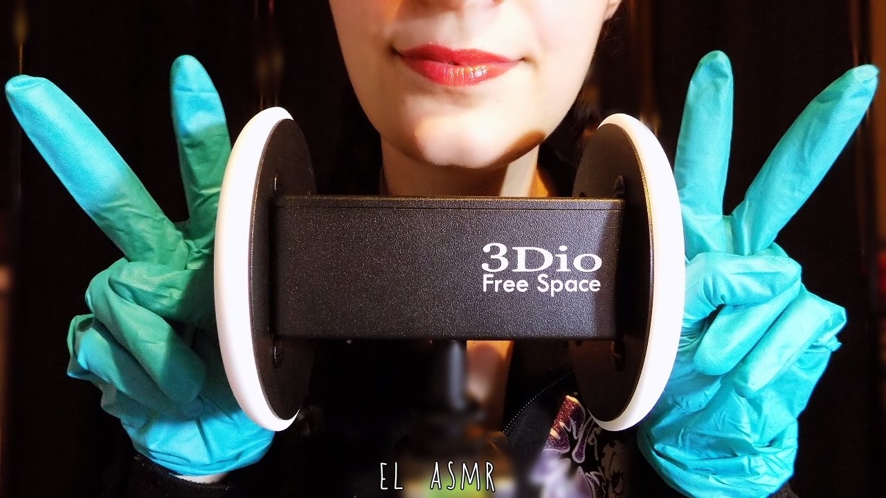 ASMR 3Dio- Latex Gloves Rubbing/Cupping! (Hand movements-hands sound) [No talking]