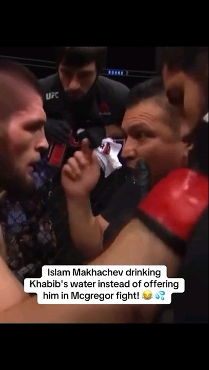 Islam Makhachev drinks Khabibs water Instead of offering him