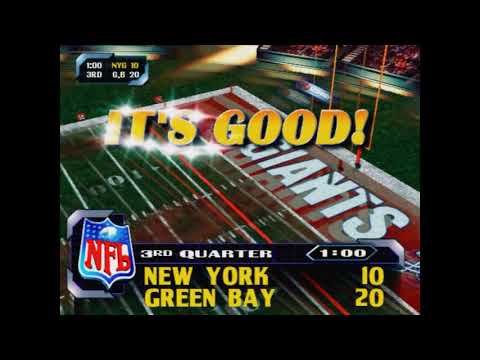 NFL Blitz '99 (arcade) - Giants vs Packers 32-23 Super Bowl + Ending