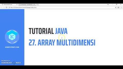 Tutorial Java   27 Array Multidimensi