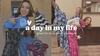 GRWM for my cross country banquet (shopping, hauls, chat, pictures) 🫶🏼🎀💐