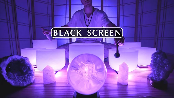 **432HZ SLEEP MUSIC** Black Screen Version - Crystal Singing Bowl Sound Bath for Sleep