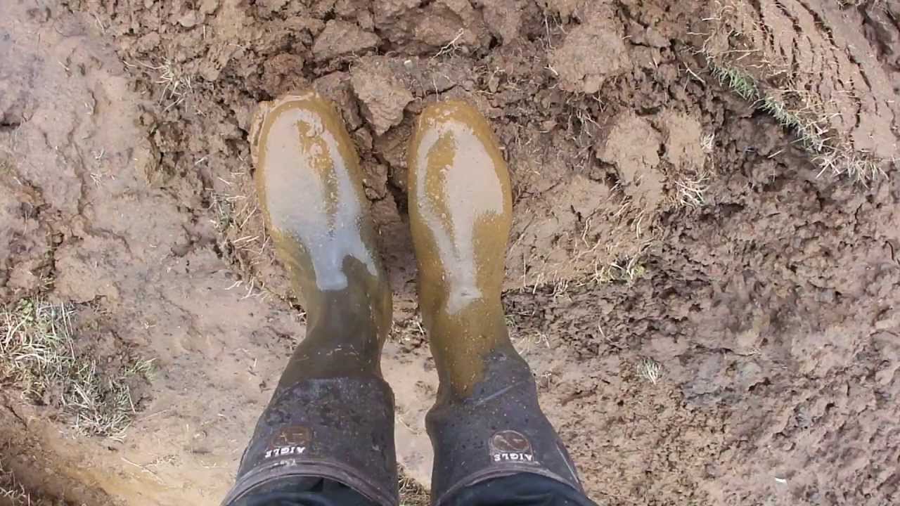rubber boots mud