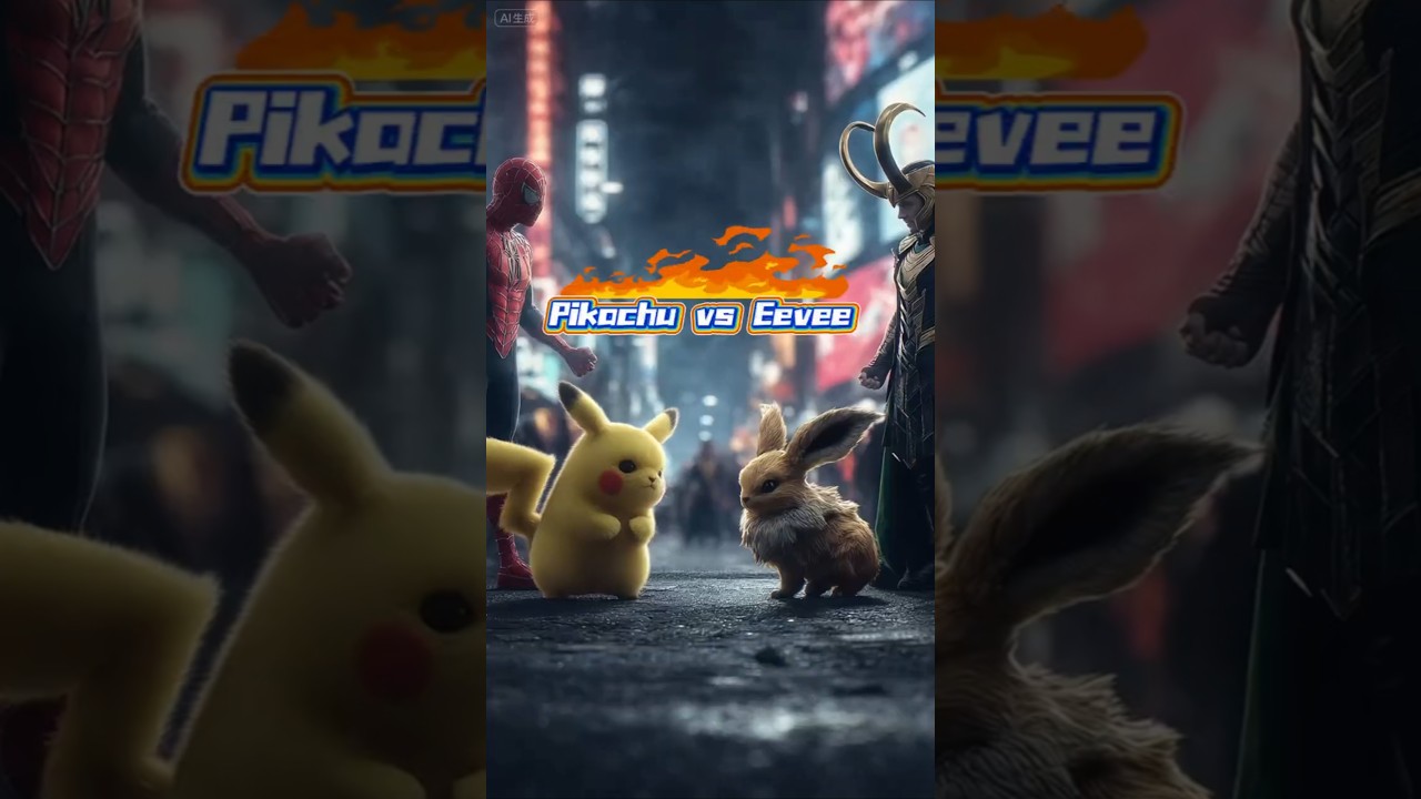 Pikachu vs Eevee ⚡ Marvel Crossover Parody (Spider-Man & Loki) 