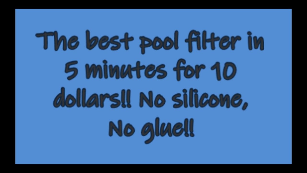 DIY pool filter for 10 dollars in 5 minutes.