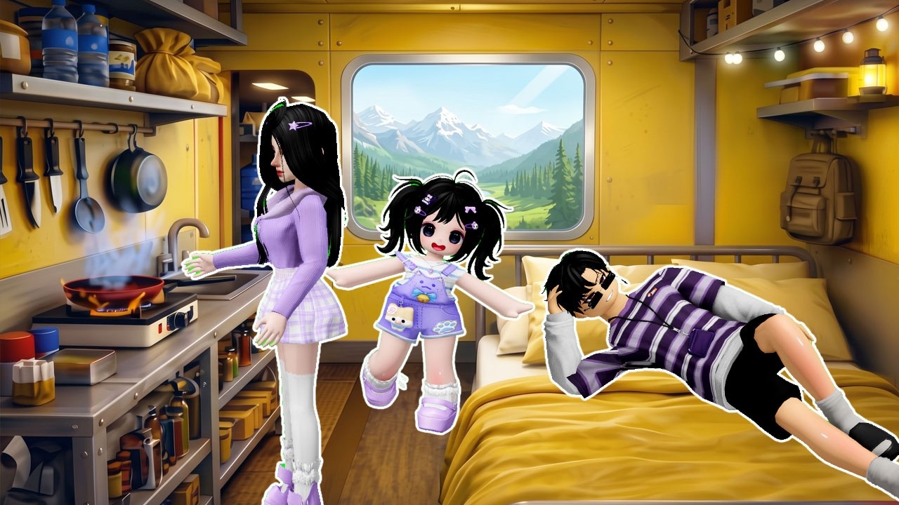 PERJALANAN PIKNIK KE GUNUNG NAIK MOBIL VAN KELUARGA BIMALA ZEPETO | ROBLOX
