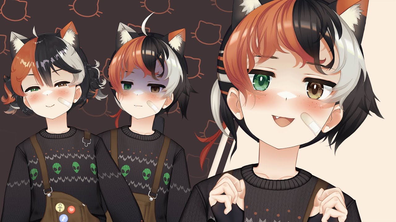 【Vtuber】Ungu the Cattuber - Cozy winter Outfit Showcase 【Illustration】【Live2D】