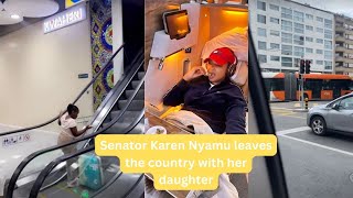 Senator Karen Nyamu leaves the country with her daughter #karennyamu #samidoh #trending