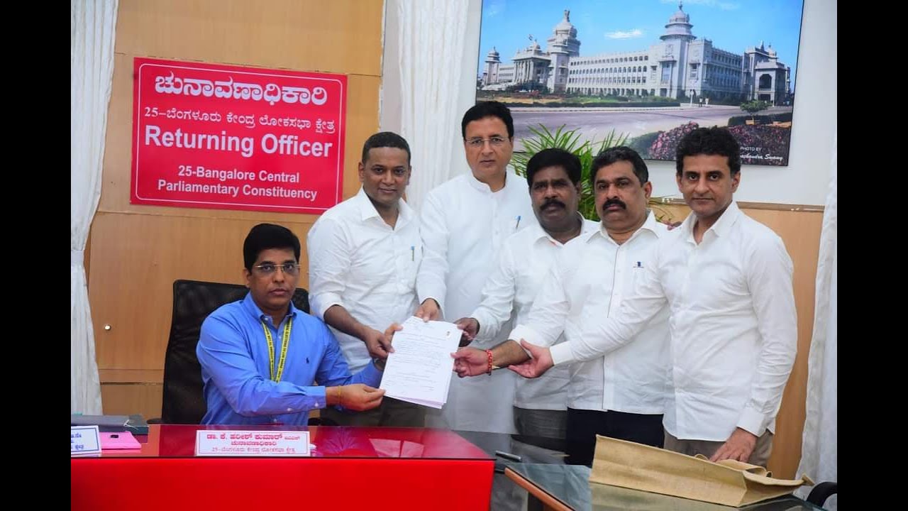 Mansoor Ali Khan Files Nomination For Bangalore Central MP Candidate..!