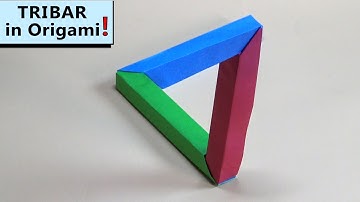 How to make the TRIBAR in Origami!🔺 3-D IMPOSSIBLE TRIANGLE (Penrose Triangle)