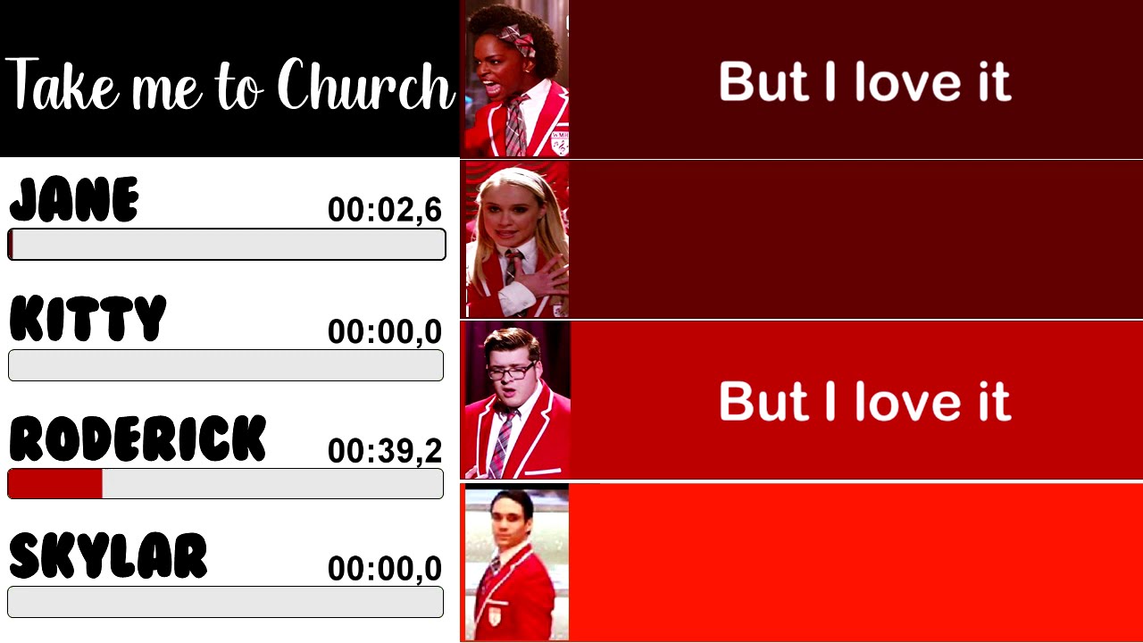 Glee - Take Me to Church | Line Distribution + Lyrics