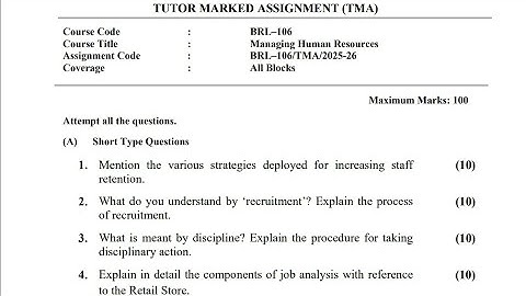 BRL-106 BBA Solved Assignment 2025-2026| IGNOU BBA 3rd Semester Assignment Solution 2k25 Video