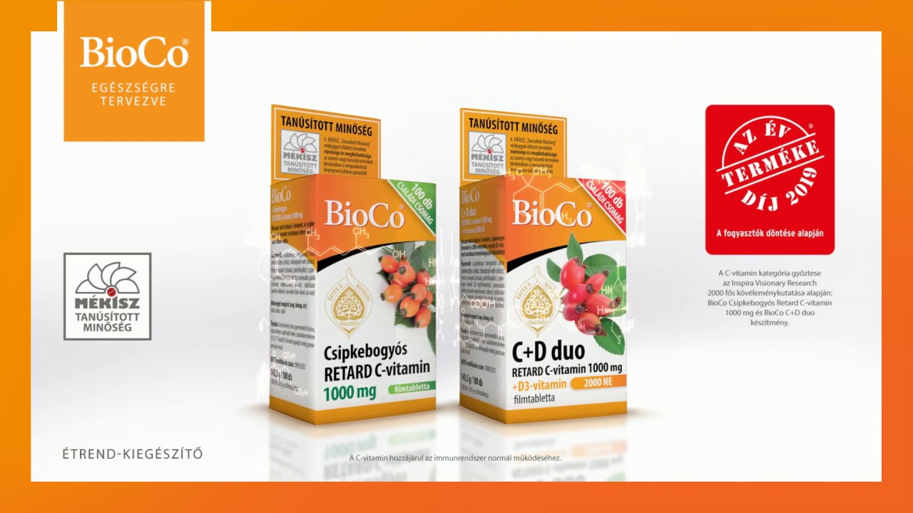 C-vitamin 1000 mg csipkebogyó kivonattal + D3-vitamin filmtabletta, 50 db