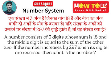 A number consists of 3 digits whose sum is 18 and the middle digit is equal to the sum of the other