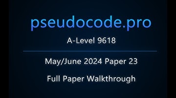 [Past Paper] May/June 2024 Paper 23 A-Level 9618