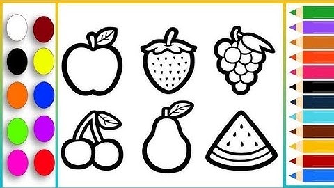 Learn fruits,draw and color | fruit color for kids 