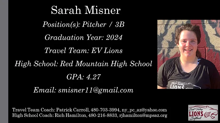Sarah Misner Softball Skills Video - 2024 Pitcher 3B