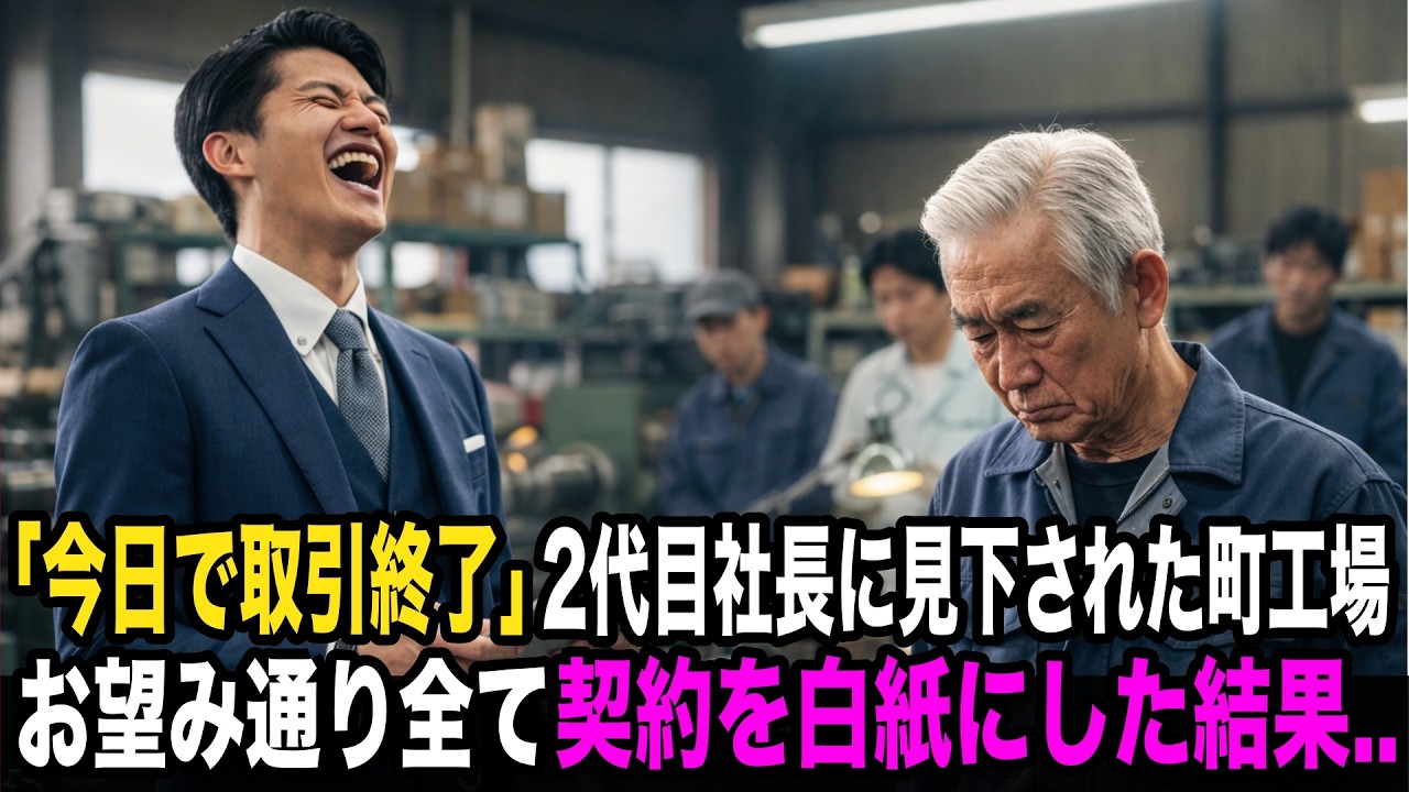 「底辺工場との契約は本日で終了」町工場の老人を見下す大手2代目社長。「いいんですね？」と望み通り全契約を白紙にした翌日…