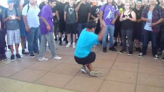 A couple of friends at School dancing (Jerking, Shuffling, Etc.)
