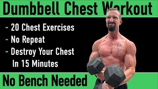Dumbbell Chest Workout - No Repeat - No Bench - 20 Dumbbell Chest Exercises