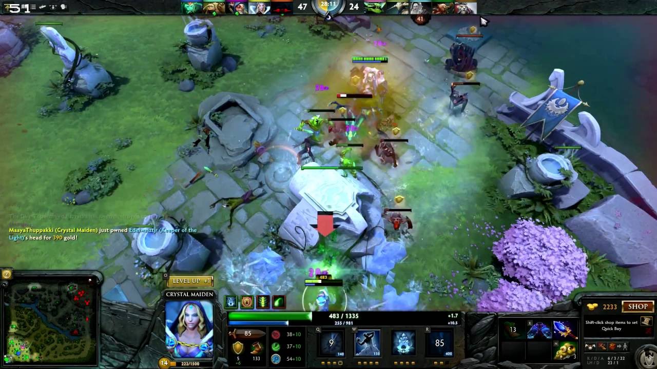 Dota 2 Crystal Maiden Support Gameplay Online 5 Vs 5