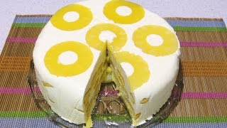 Tort de Ananas (Fără coacere) - Tort Aniversar / Pineapple No-Bake Cake - Anniversary Cake