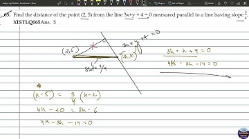 XISTLQ065 _ Find the distance of the point (2, 5) from the line 3x+y + 4 = 0 measured parallel