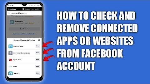 How to check and remove connected apps or websites from #facebook