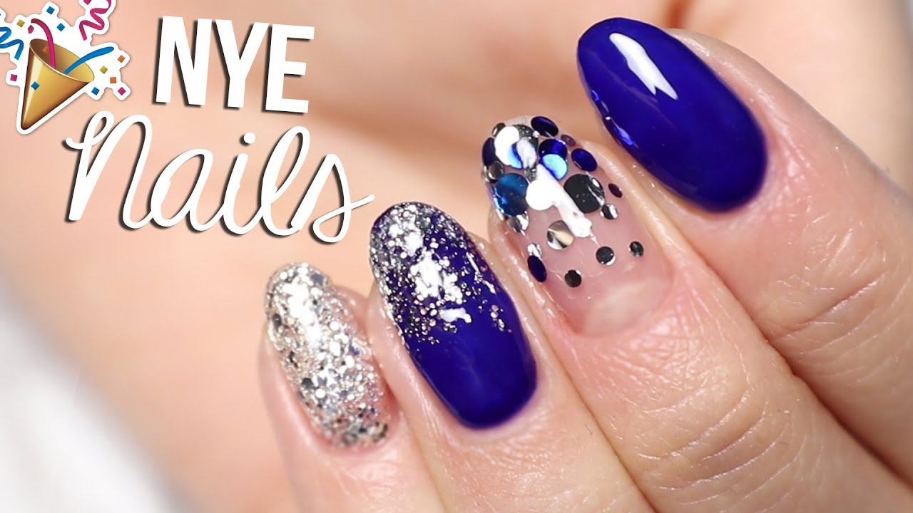 NYE Confetti Gel Nails