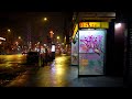 Walking in the rain at 2am  nyc chinatown  4k asmr